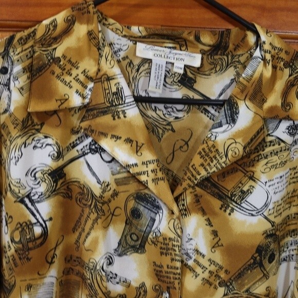 Laura & Jayne Two Vintage 90s Music Print Plus Size Button Up Top 20W - Picture 2 of 16